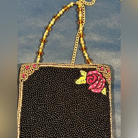 Mary Frances Queen of Everything Beaded Crossbody Cell Phone Bag Clutch Evening - Picture 8 of 16